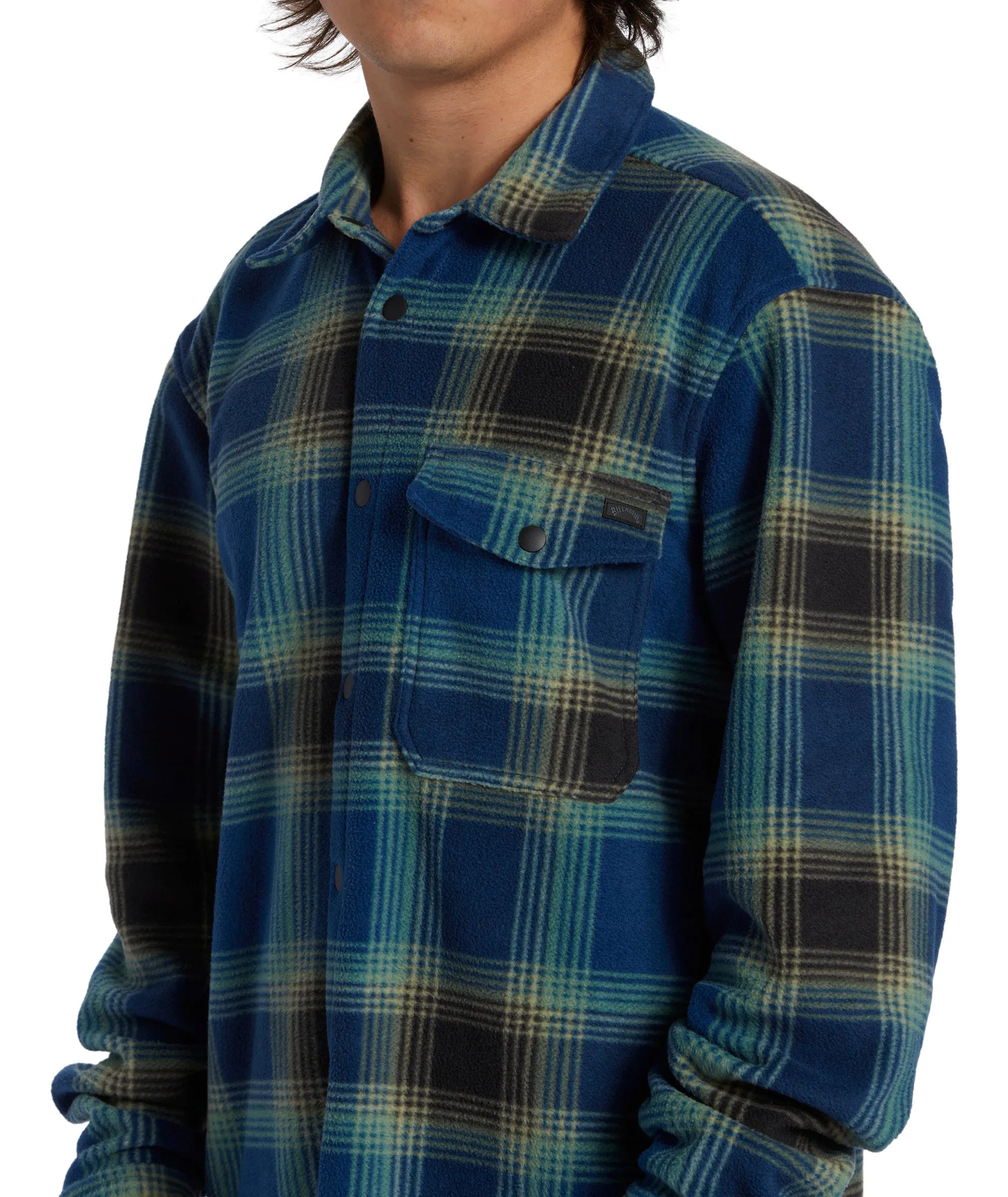 Billabong Mens Furnace Flannel Check Lumberjack Overshirt - Dark Blue