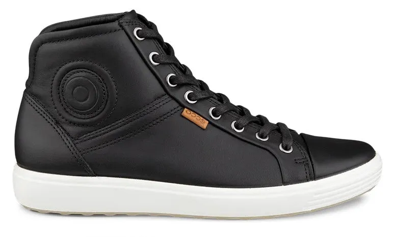Ecco 430023-01001 Soft 7 Womens Leather Lace Up Trainer Boot