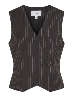 Esma Pinstripe Waistcoat (Black Beauty/Birch)
