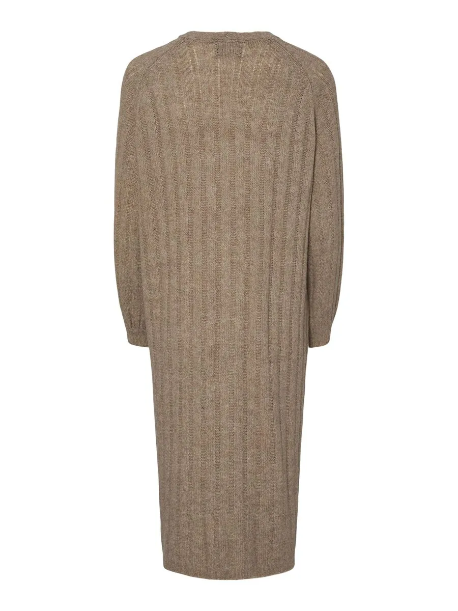Maggy Long Knit Cardigan (Taupe Grey)