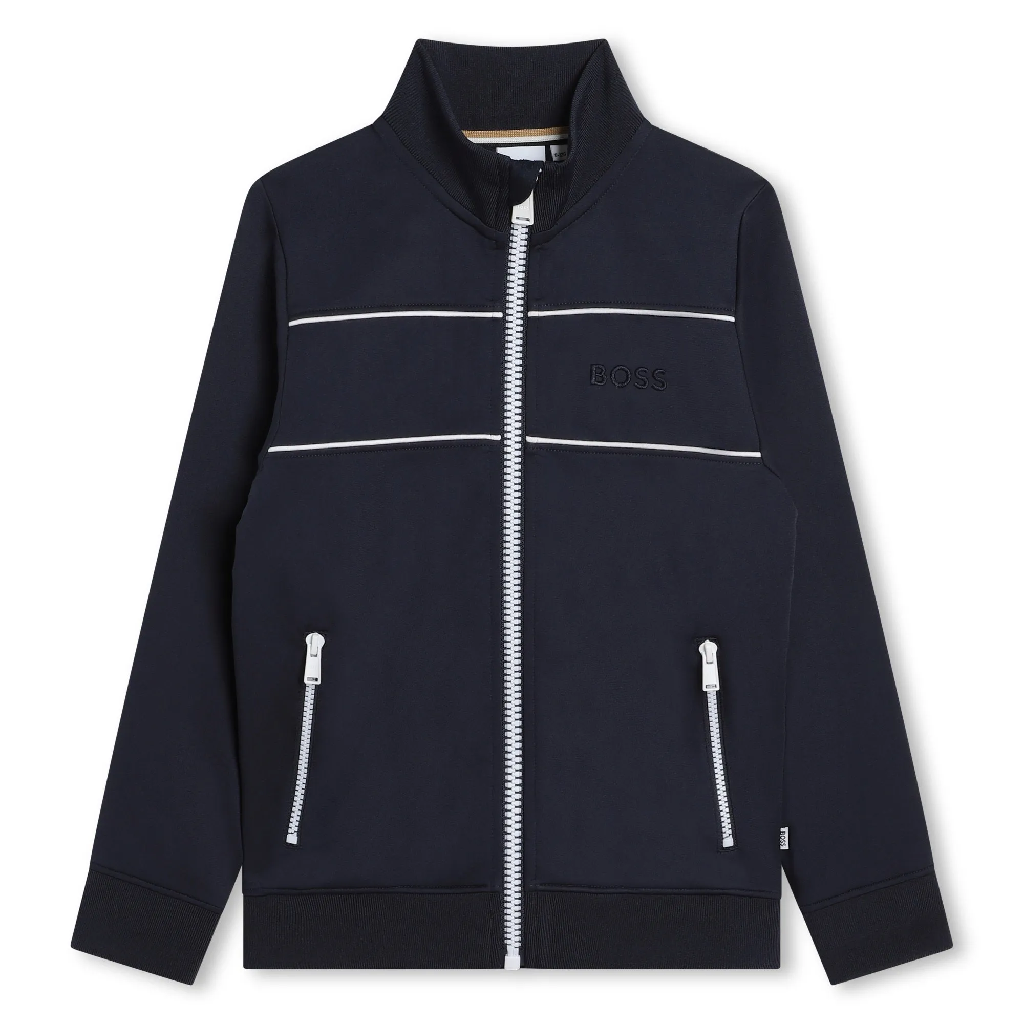 Navy Logo Zip Up Sweatshirt