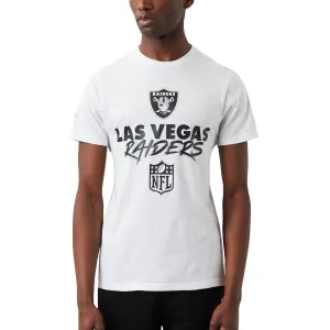 New Era Mens Las Vegas Raiders NFL Script T-Shirt - White