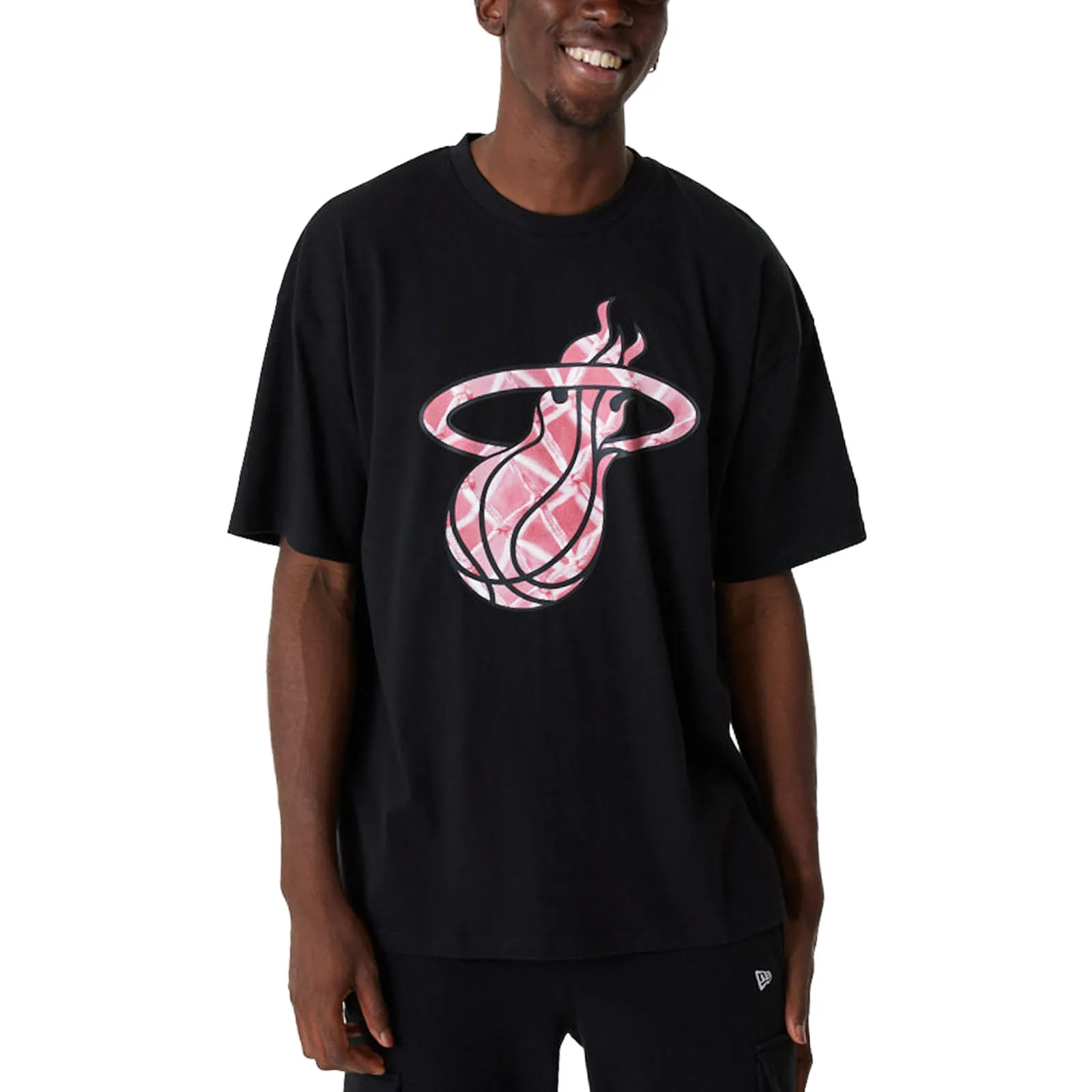 New Era Miami Heat NBA Infill Logo Oversized T-Shirt - Black