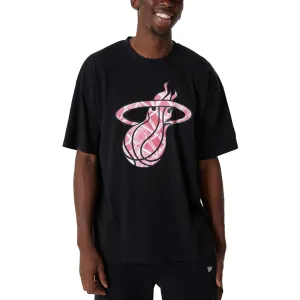 New Era Miami Heat NBA Infill Logo Oversized T-Shirt - Black