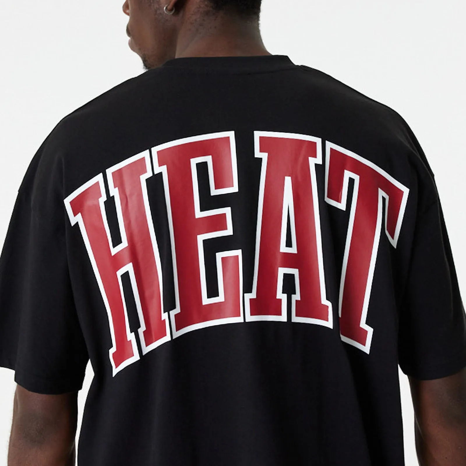 New Era Miami Heat NBA Infill Logo Oversized T-Shirt - Black