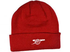 Official Arsenal Cannon Turn Up Knitted Hat Light Red