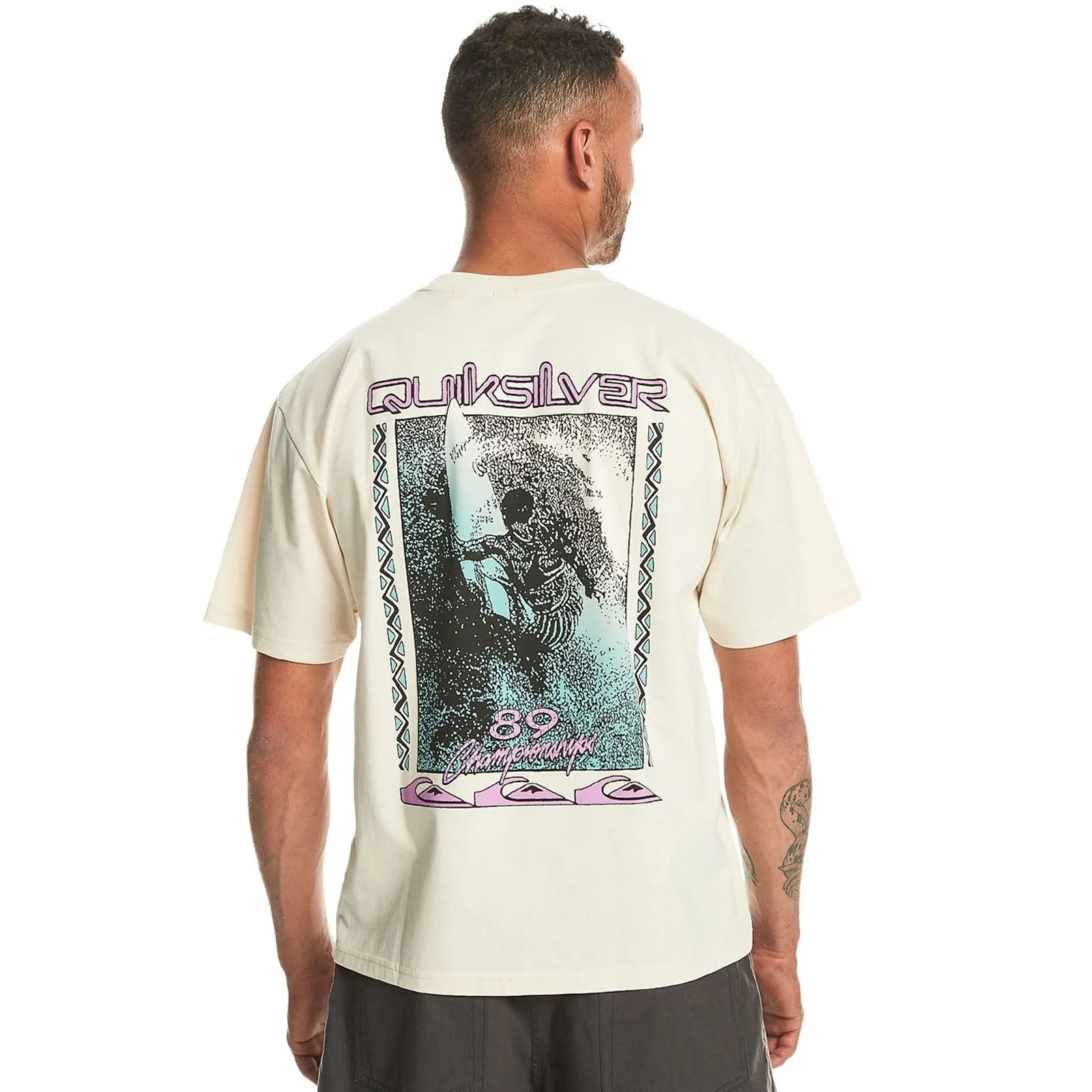 Quiksilver Mens Back Splash Short Sleeve Cotton T-Shirt