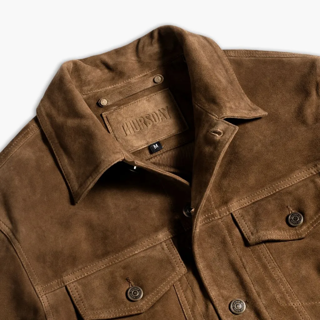 Thursday Suede Trucker Jacket | Dusty