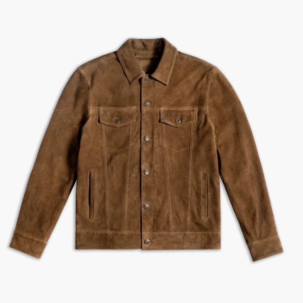 Thursday Suede Trucker Jacket | Dusty