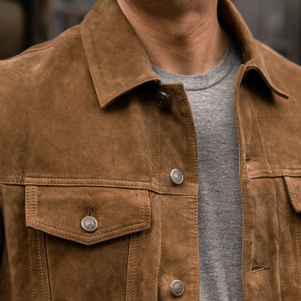 Thursday Suede Trucker Jacket | Dusty