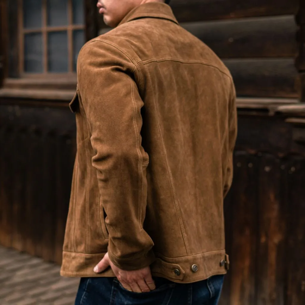Thursday Suede Trucker Jacket | Dusty