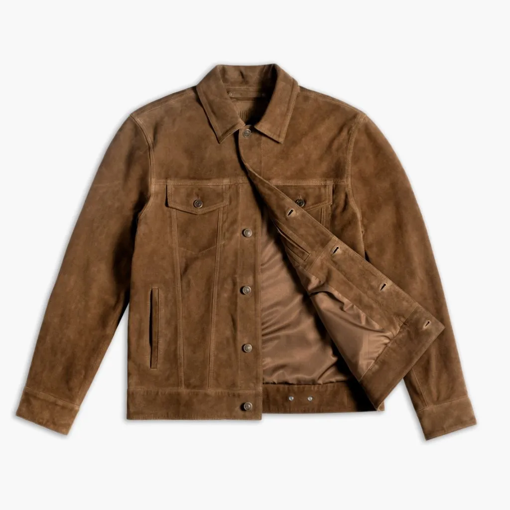 Thursday Suede Trucker Jacket | Dusty