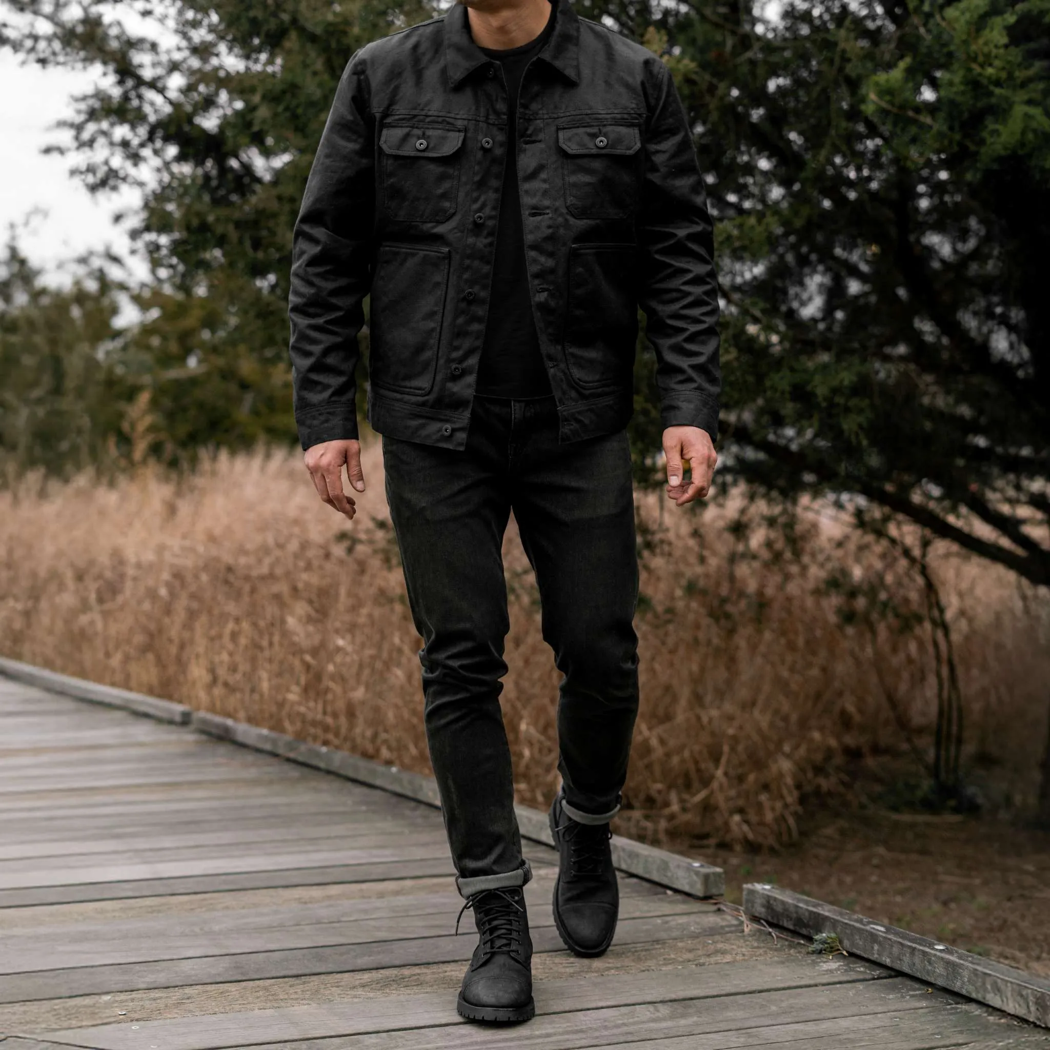 Thursday Waxed Trucker Jacket | Black
