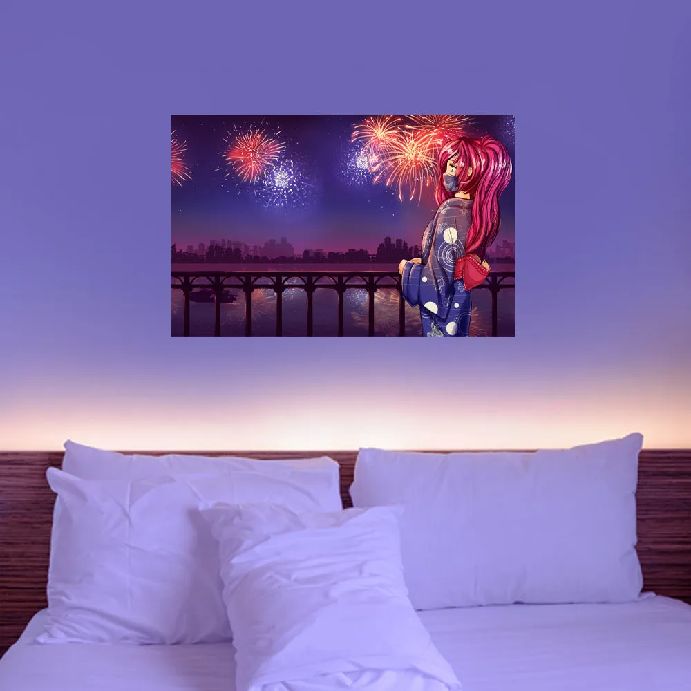 Tsundere Fireworks Anime Poster